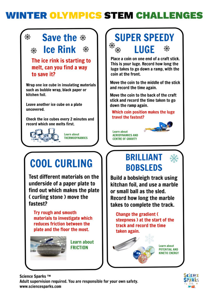 Easy Winter OLYMPIC STEM Challenges